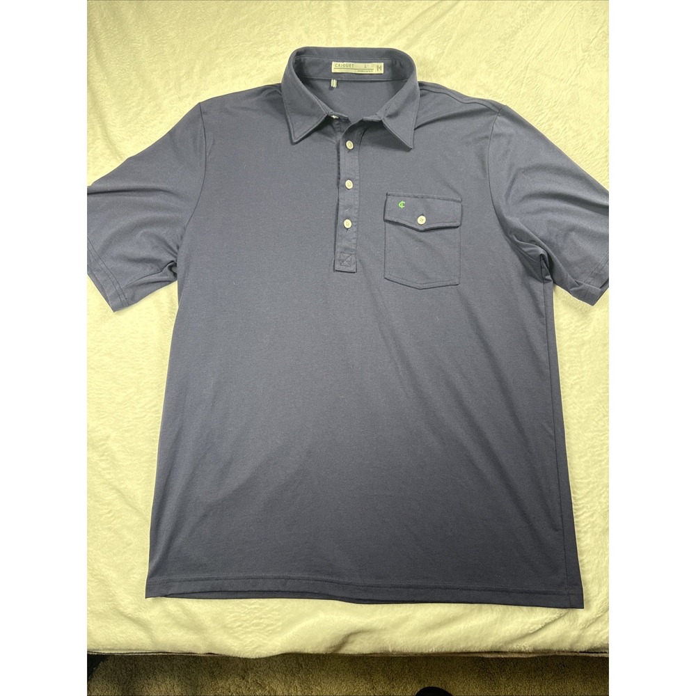 NWOT Criquet Polo Shirt Men Large Blue Pima Cotton Blend Pocket Stretch NEW